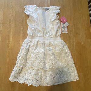 Brand New White Dress, Kids Size 10, Perfect for Special Occasions